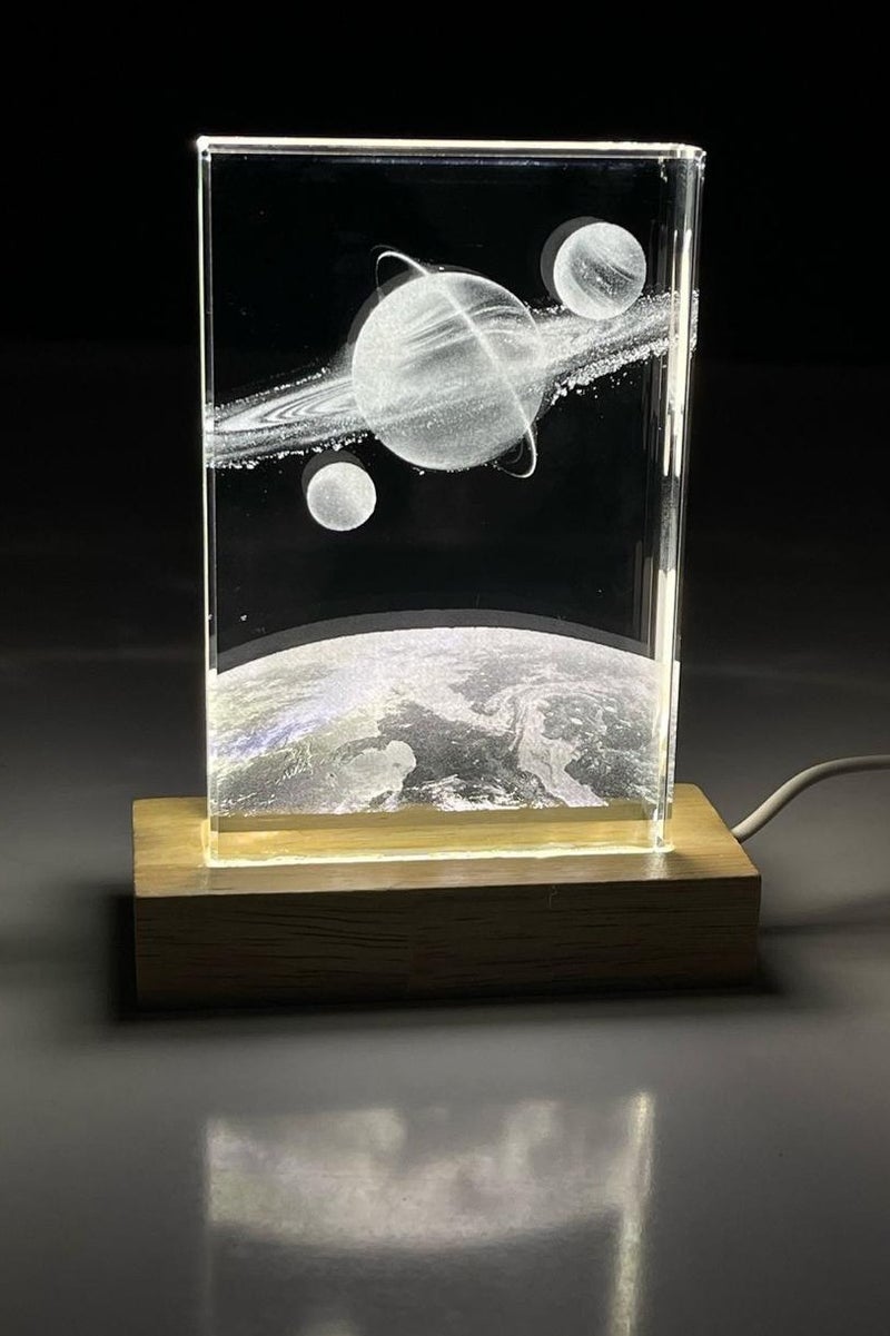 Triple Space Crystal USB Light Decor White - Image 2