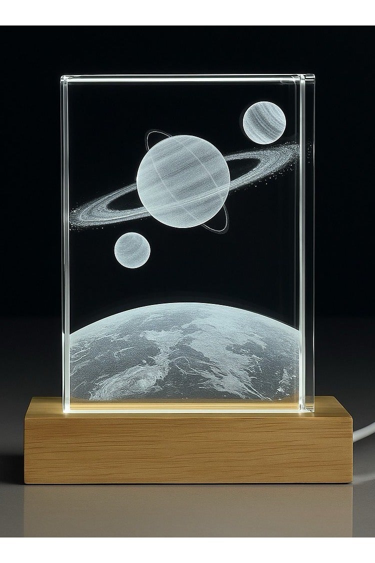 Triple Space Crystal USB Light Decor White - Image 3