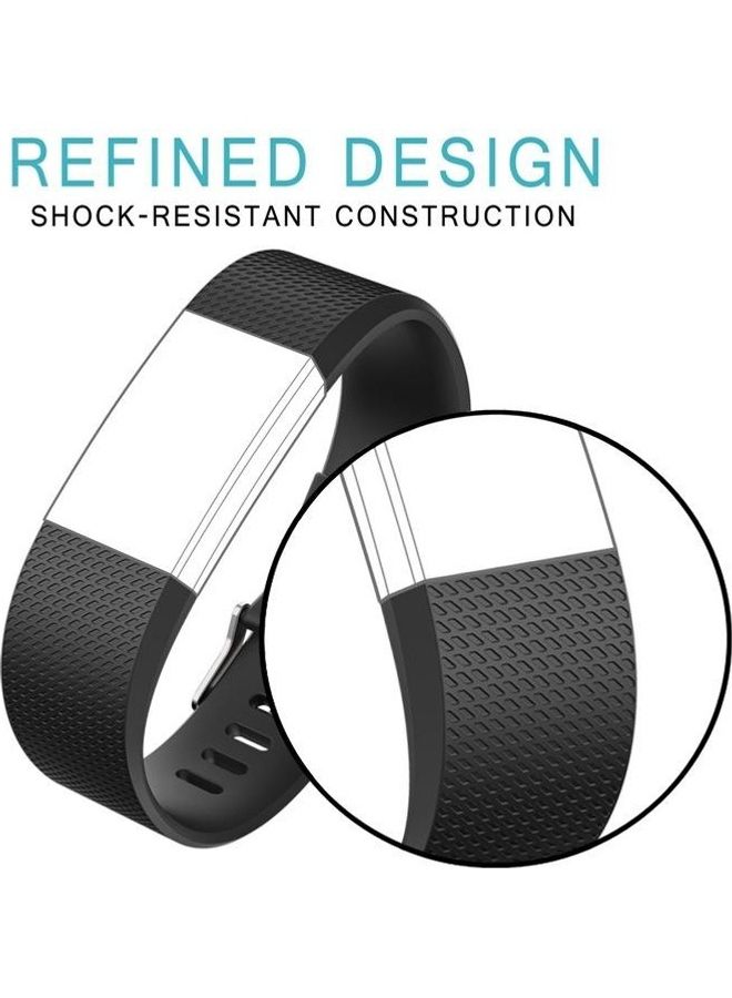 NIBEMINENT Square Pattern Adjustable Sport Wrist Strap For Fitbit Charge 2 - Small Navy Blue - Image 2