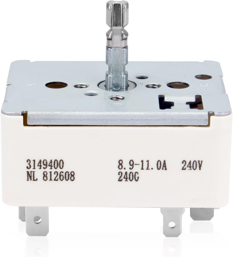 Earthtec 3149400 WP3149400 3148954 3148953 3148951 Range Burner Infinite Control Switch Replacement for Whirlpool Range Switch WP3148954 WP3148953 WP3148951 311858 311859 336989 AP3029710 AP3095444 PS336886 - Image 1