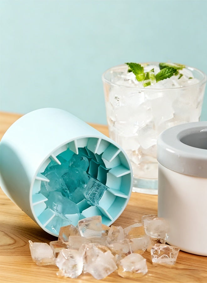 Silicone Ice Cube Mold Round Ice Bucket, 60-Cavity Leak-Proof Easy Release Ice Tray for Freezer, Fast Water Fill Summer Homemade DIY Ice Maker, BPA-Free Bar Tools for Cocktails & Drinks - Image 1