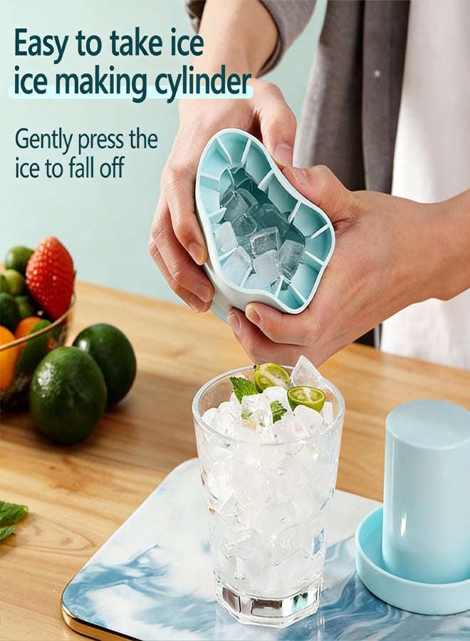 Silicone Ice Cube Mold Round Ice Bucket, 60-Cavity Leak-Proof Easy Release Ice Tray for Freezer, Fast Water Fill Summer Homemade DIY Ice Maker, BPA-Free Bar Tools for Cocktails & Drinks - Image 3