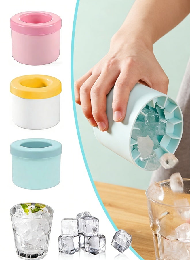 Silicone Ice Cube Mold Round Ice Bucket, 60-Cavity Leak-Proof Easy Release Ice Tray for Freezer, Fast Water Fill Summer Homemade DIY Ice Maker, BPA-Free Bar Tools for Cocktails & Drinks - Image 2