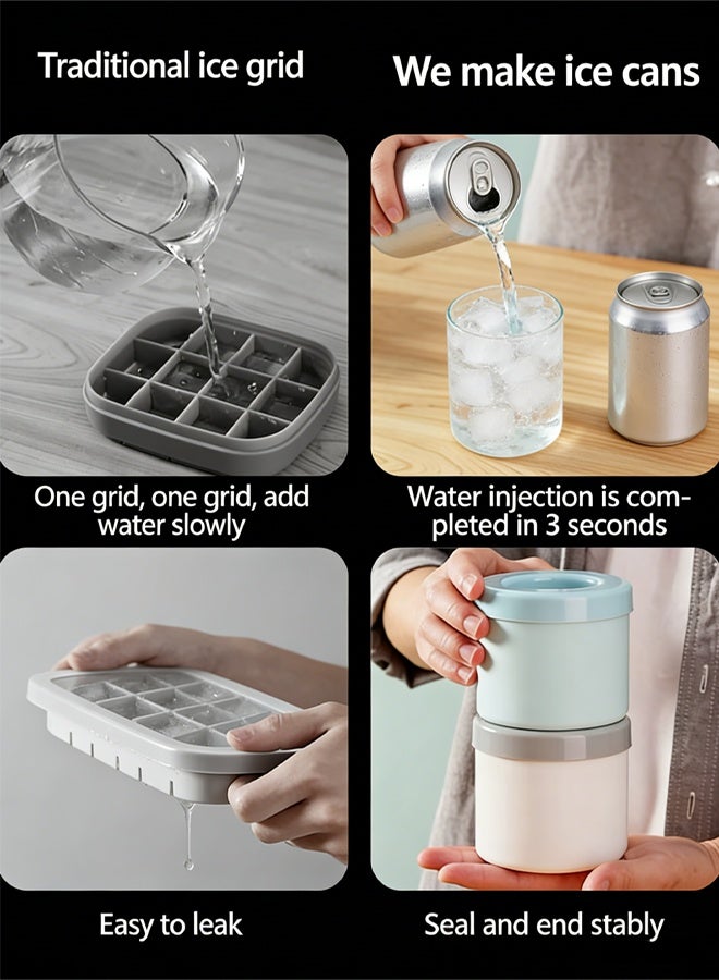 Silicone Ice Cube Mold Round Ice Bucket, 60-Cavity Leak-Proof Easy Release Ice Tray for Freezer, Fast Water Fill Summer Homemade DIY Ice Maker, BPA-Free Bar Tools for Cocktails & Drinks - Image 5