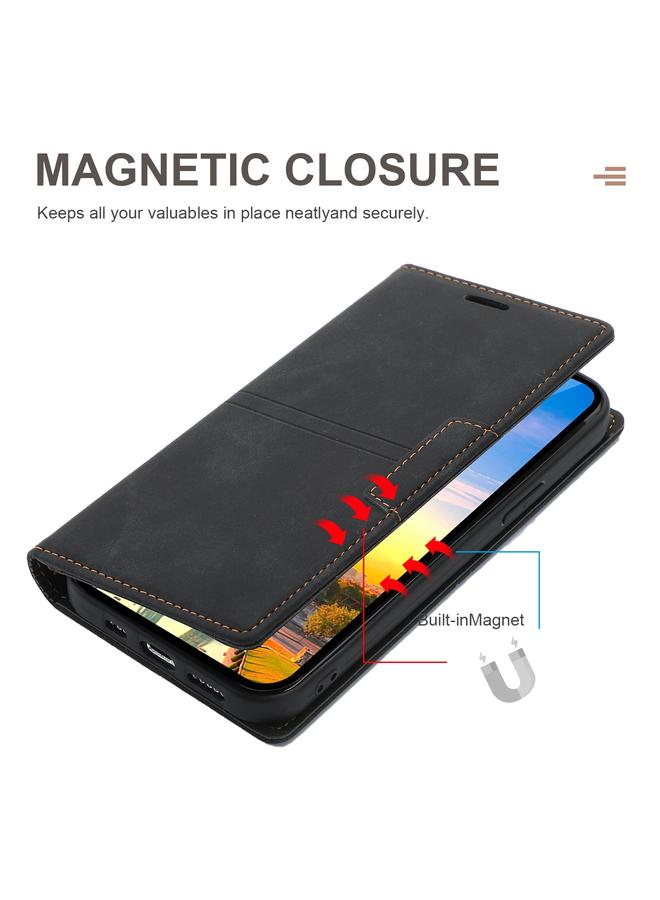 اس-توب جراب لهاتف iPhone 13 Pro Max Dream Magnetic Suction Business، جراب جلد PU أفقي قلاب مع حامل وفتحة بطاقة ومحفظة - Image 4