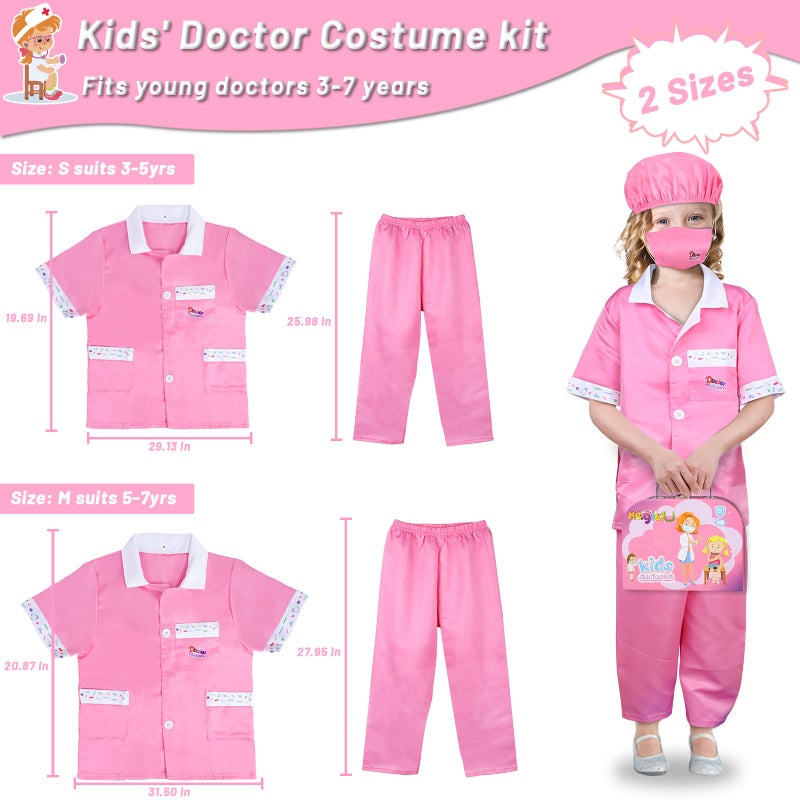 Magic4U Kids Doctor Costume Kit with Real Working Stethoscope and Carry Case 34 Pieces PretendnPlay Realistic Medical Dr Toys for Toddler Boys Girls - Image 3