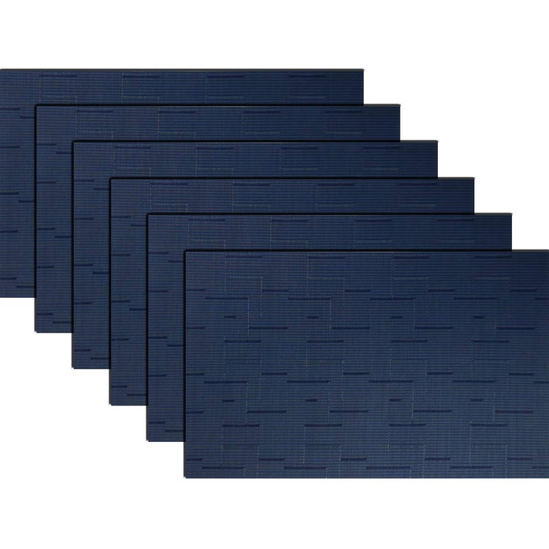 PIGCHCY PlacematsWashable Durable Durable Woven Vinyl Placemats for Dining TableHeat Resistant Plastic Placemats Set of 6 18 x 12 inchesMidnight Blue