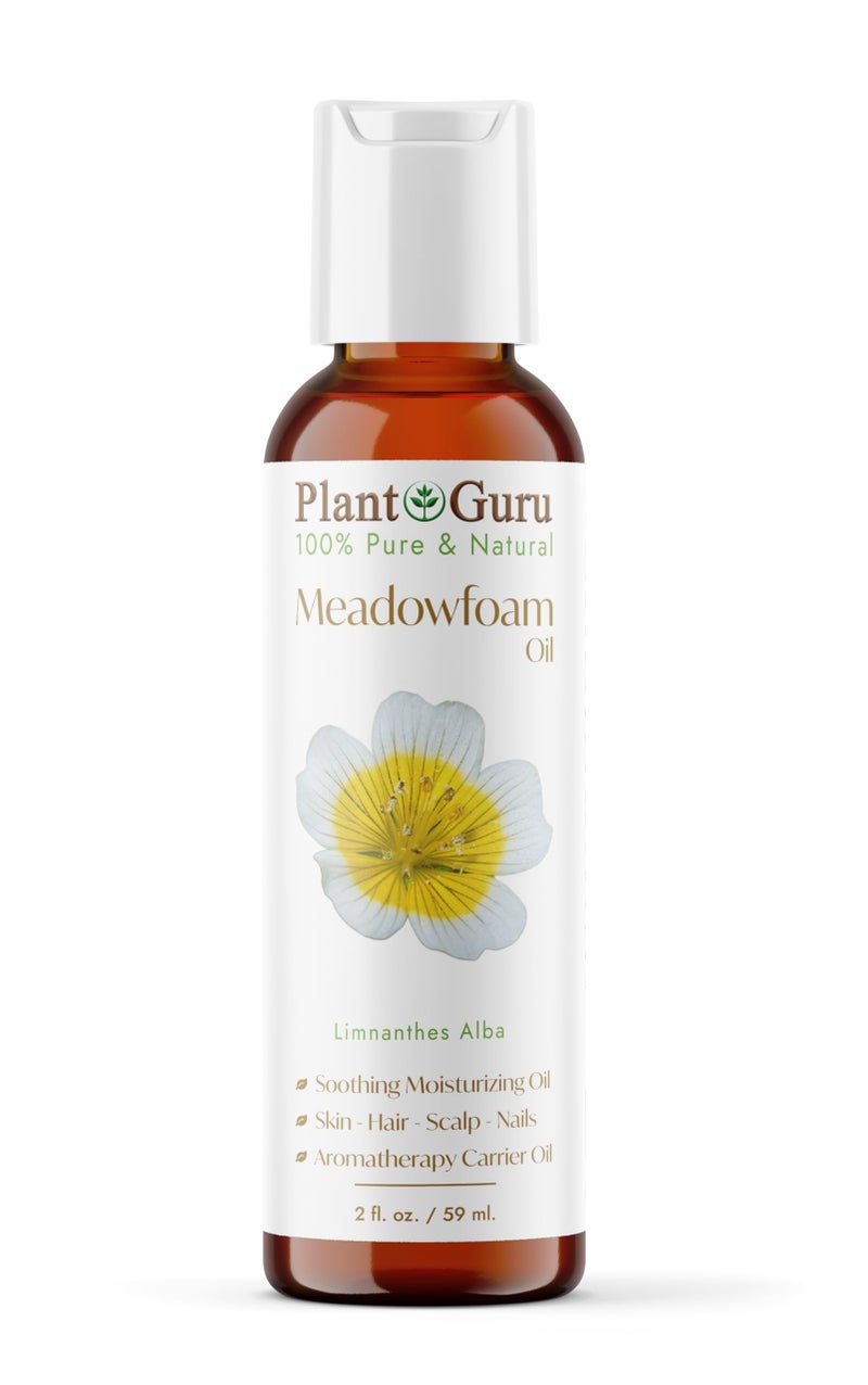 Plant Guru Meadowfoam Oil 2 fl. oz. Cold Pressed 100% Pure Natural Carrier â€“ Skin, Face, Body, and Hair Moisturizer. Ideal for DIY Creams, Lotions, and Lip Balms - Image 1