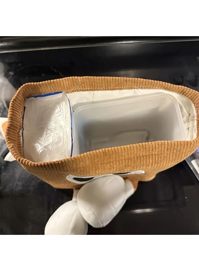 White Car Trash Can With Tissue Box 2 In 1 Umbrella Holder And Bin Durable Polyester For Vehicle Interior Organization - Image 2