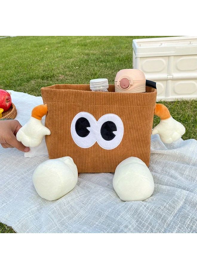 White Car Trash Can With Tissue Box 2 In 1 Umbrella Holder And Bin Durable Polyester For Vehicle Interior Organization - Image 1