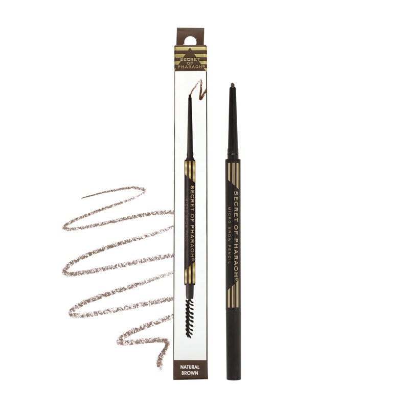 EBIN NEW YORK Micro Brow Pencil Natural Brown â€“ Fine Tip Brow Pencil with Smooth Application & Built-In Blending Brush - Image 1
