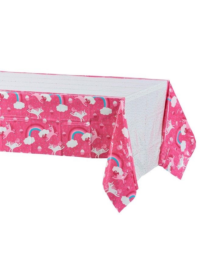 American Greetings Unicorn Party Supplies Plastic Table Covers (3 Count 54" X 96")  - Image 2