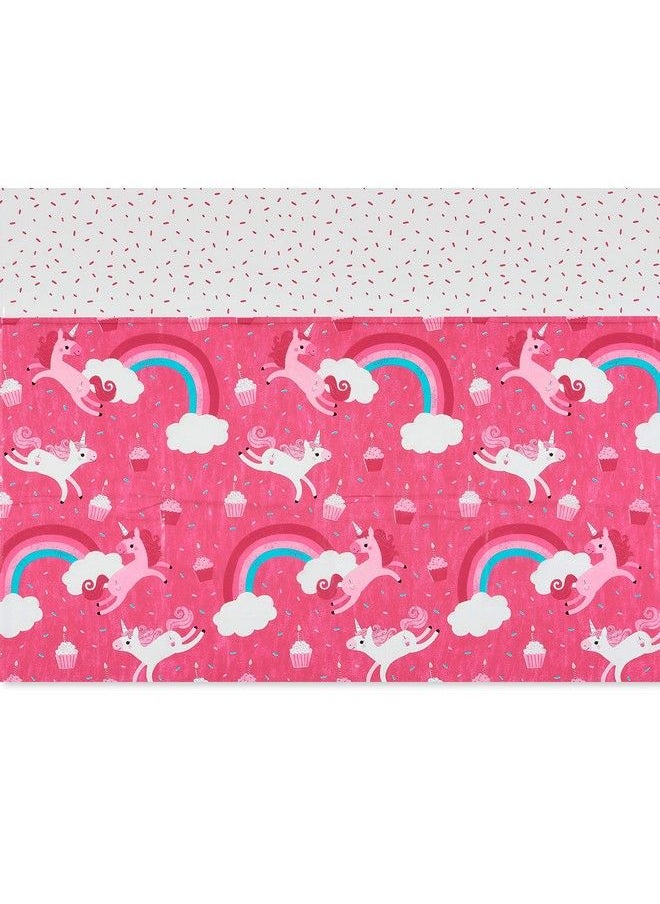 American Greetings Unicorn Party Supplies Plastic Table Covers (3 Count 54" X 96")  - Image 4