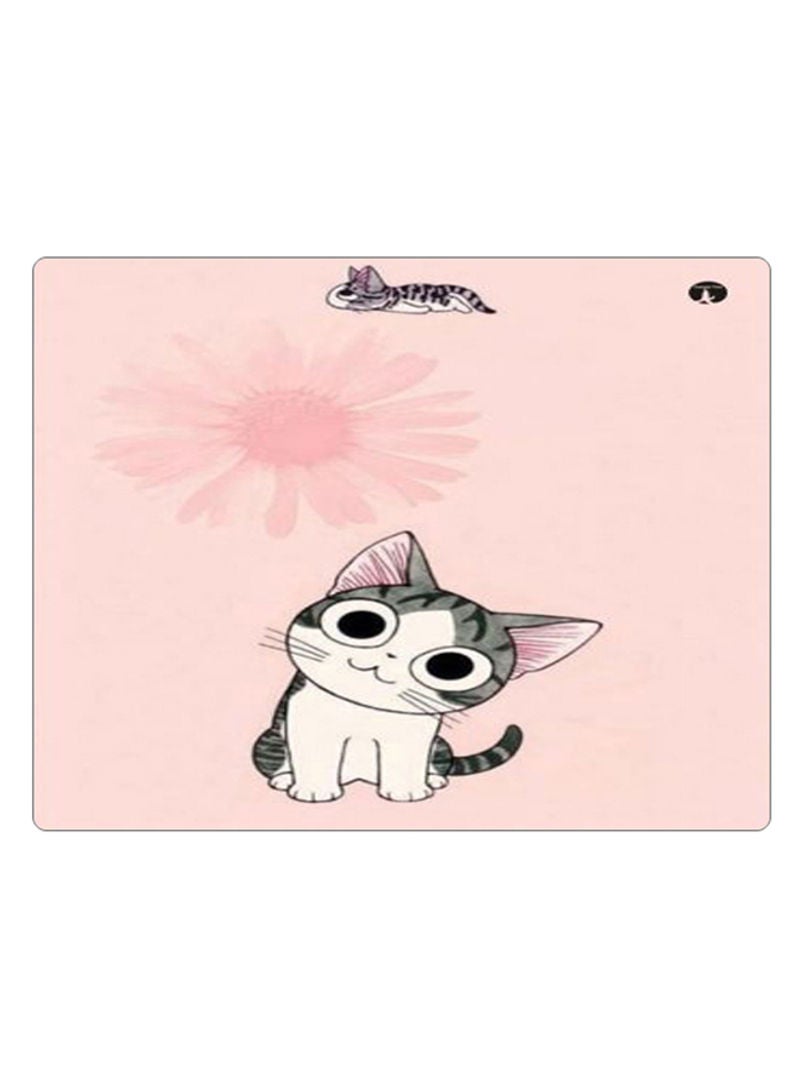 RKN Printed Anti-Slip Gaming Mouse Pad Pink/Grey/White