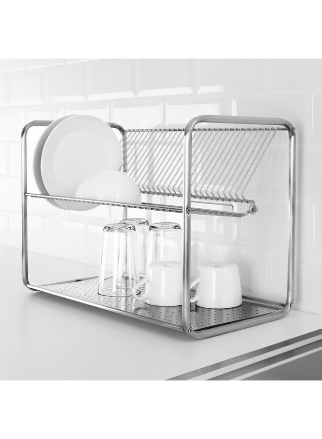 Stainless Steel Dish Drainer Rack, Kitchen Dish Drying Rack and Plate Organizer for Plates, Bowls and Glasses, Countertop Storage Rack - Image 5