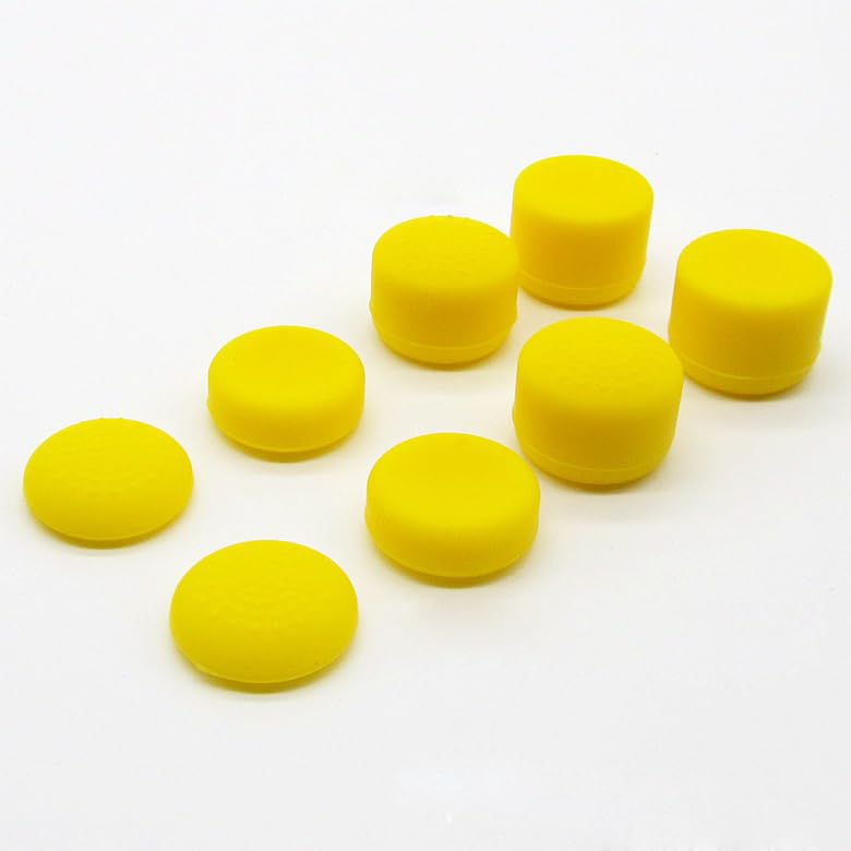 Ambertown Pack of 8 pcs Analog Controller Gamepad Raised Antislip Thumb Stick Grips Thumbsticks Joystick Cap Cover for PS5, PS4, PS3, Switch Pro, Xbox one, Xbox 360, Wii U, PS2 Controller (Yellow) - Image 2