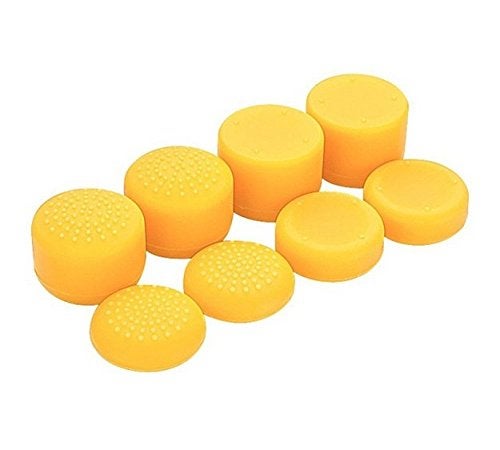 Ambertown Pack of 8 pcs Analog Controller Gamepad Raised Antislip Thumb Stick Grips Thumbsticks Joystick Cap Cover for PS5, PS4, PS3, Switch Pro, Xbox one, Xbox 360, Wii U, PS2 Controller (Yellow) - Image 3