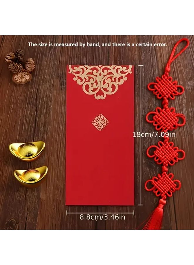 11pcs Red Envelopes With Golden Chinese Character Design For Chinese New Year Christmas Cash Gift Packaging Festive Decorative Wrapping Supplies - Image 3