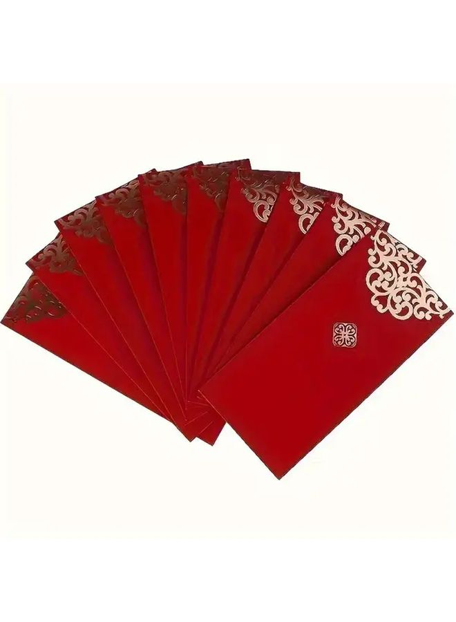 11pcs Red Envelopes With Golden Chinese Character Design For Chinese New Year Christmas Cash Gift Packaging Festive Decorative Wrapping Supplies - Image 5