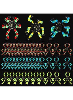 40 Pack Funny Sensory Fidget Toy Transformable Chain Robot Finger Toy Diy Deformation Robot Mechanical Spinners Stress Relief Autistic Gifts For Adult Teen Prize Stuffer Party Favor (Luminous)