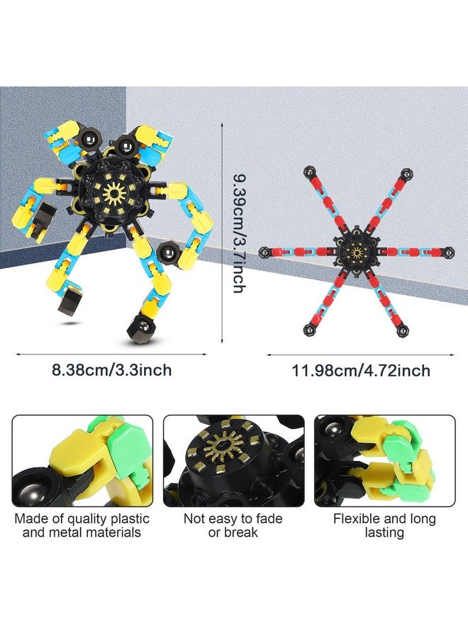 Jerify - 40 Pack Funny Sensory Fidget Toy Transformable Chain Robot Finger Toy Diy Deformation Robot Mechanical Spinners Stress Relief Autistic Gifts For Adult Teen Prize Stuffer Party Favor (Luminous) - Image 1