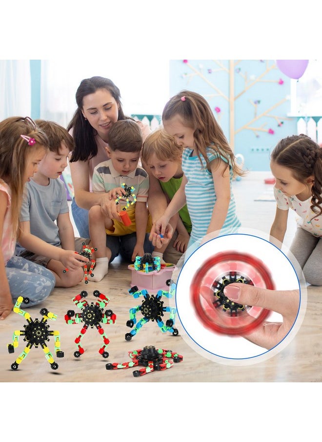 Jerify - 40 Pack Funny Sensory Fidget Toy Transformable Chain Robot Finger Toy Diy Deformation Robot Mechanical Spinners Stress Relief Autistic Gifts For Adult Teen Prize Stuffer Party Favor (Luminous) - Image 1