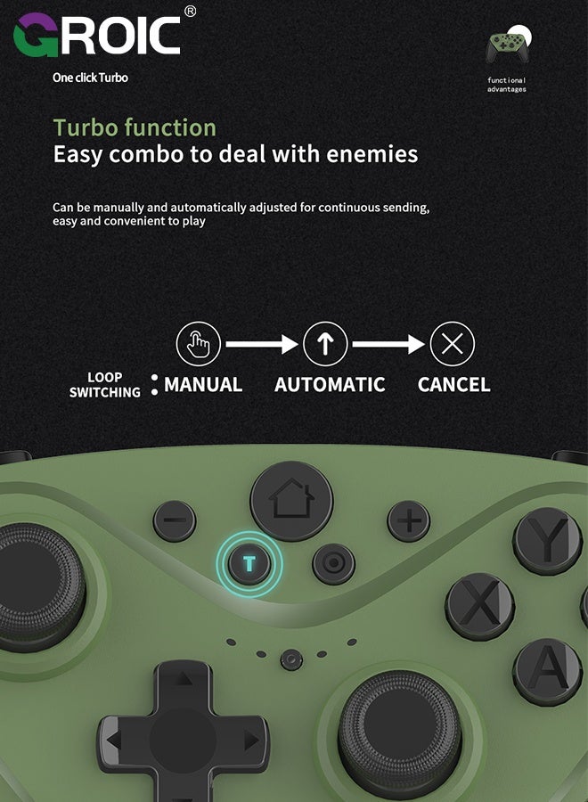 Wireless Controller for Switch/Lite/OLED Pro Controller for Switch Remote Joystick Gamepad P3 Console, Windows PC, TV Boxes, and Android Devices