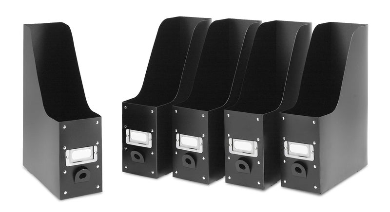 Whitmor Whitmor Magazine Storage Desk Organizers  Black Set of 5 