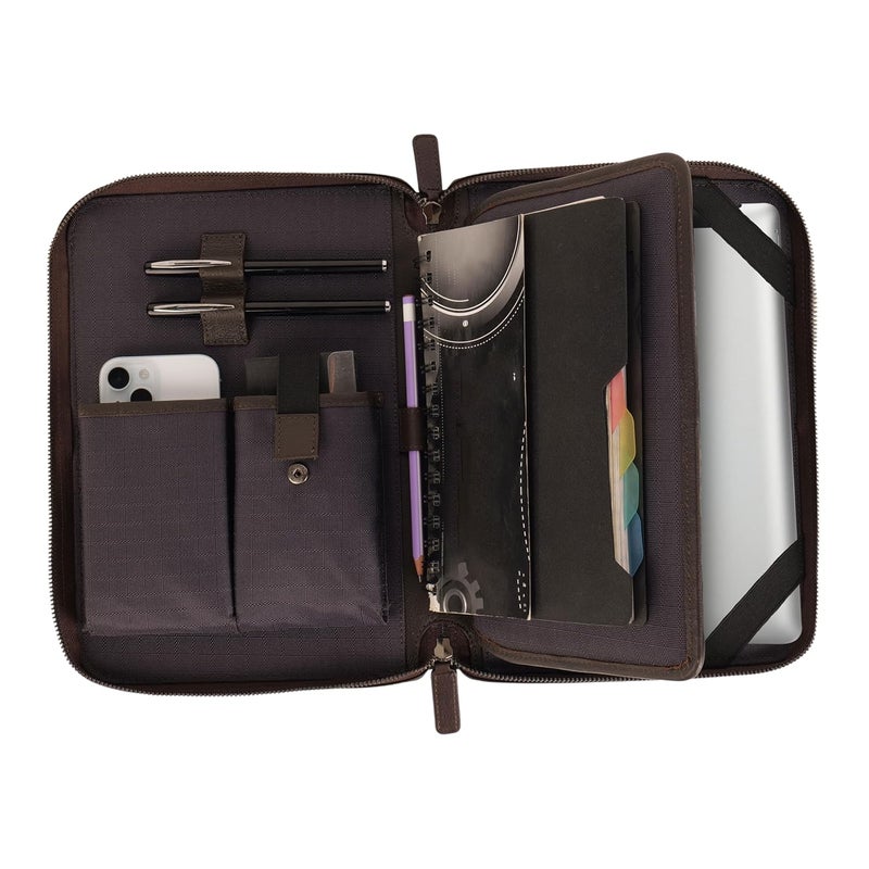 Perf Genuine Leather Portfolio Case | Multipurpose Document Holder, Certificate Folder, iPad & Stationery Organizer | Premium Finish for Office & Travel - Image 5