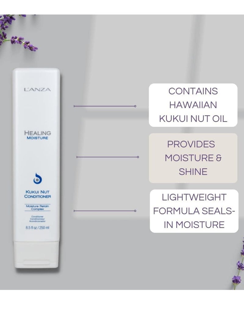 L'ANZA Healing Moisture Kukui Nut Conditioner, Rich Moisturizing Hair Conditioner, Deep Conditioner for Dry, Damaged Hair, Anti Frizz Hair Treatment, Hair Care Product for Women or Men - Image 2