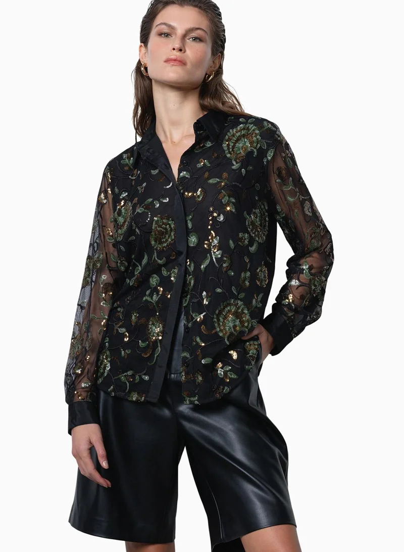 فرنش كونكشن قميص روشين بالترتر