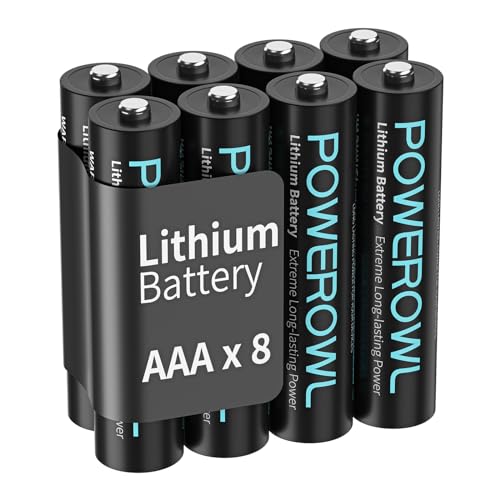 POWEROWL بطاريات ليثيوم POWEROWL AAA عالية السعة تدوم طويلاً، 1.5 فولت بطارية AAA للأجهزة عالية التقنية - 8 عبوة 【غير قابلة للشحن】 - Image 1