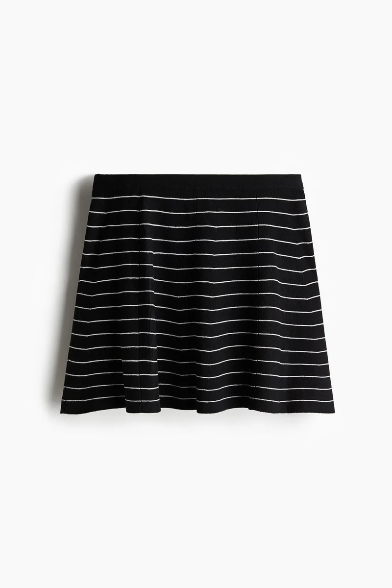 H&M Flared Fine-Knit Skirt