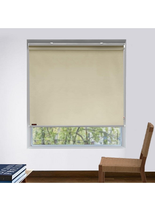 HIPPO Blackout Roller Blinds for Windows with One Click Headrail for Easy Installation Roll Up Down Blind for Home & Office (Fiji-Ivory, 3FTX7FT) - Image 1