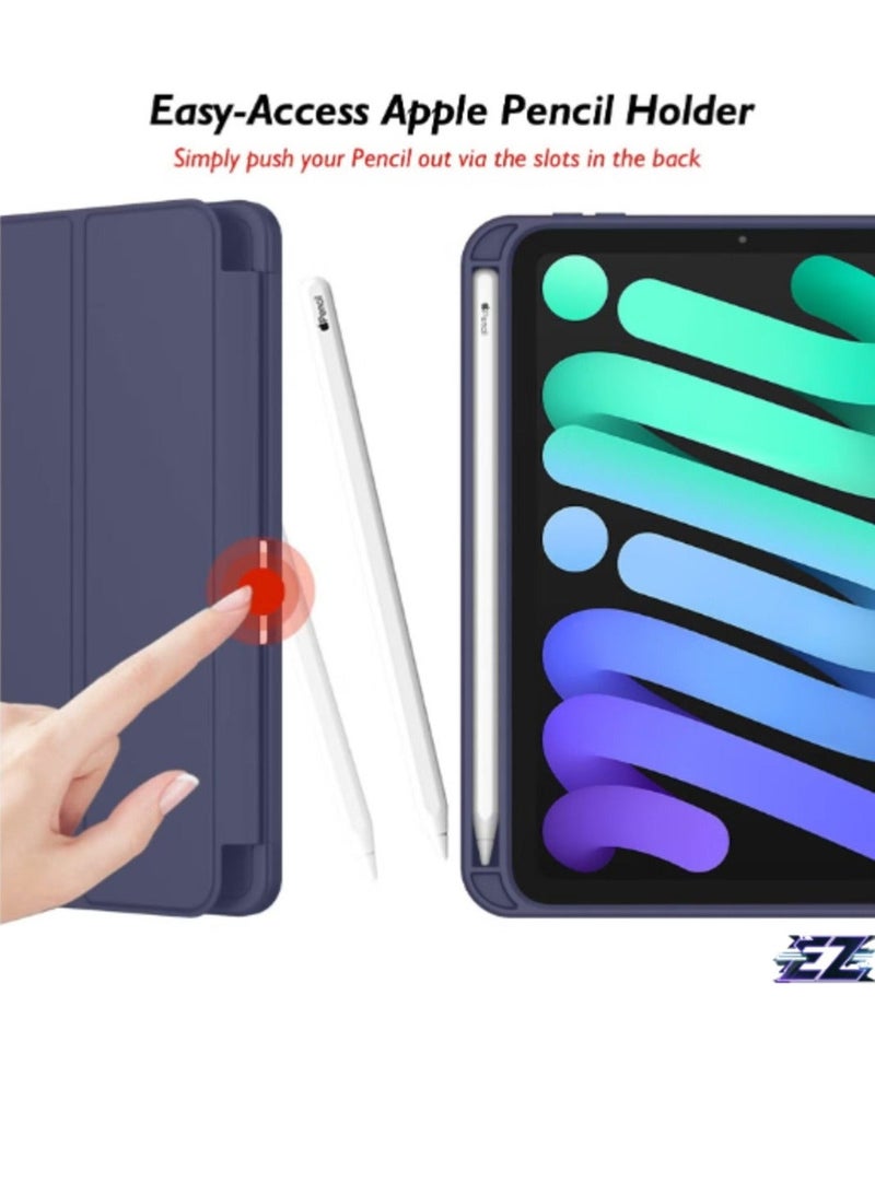 Raxoom iPad Mini 7 Case 2024 â€“ A17 Pro 8.3-Inch 7th Generation Case with Pencil Holder, Trifold Stand, and Soft TPU Back, Blue - Image 2