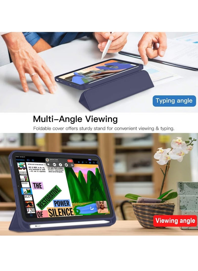 Raxoom iPad Mini 7 Case 2024 â€“ A17 Pro 8.3-Inch 7th Generation Case with Pencil Holder, Trifold Stand, and Soft TPU Back, Blue - Image 4