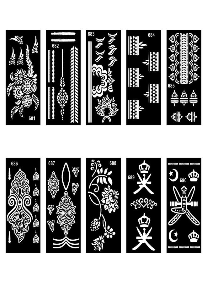 Komstec Traditional Finger Mehndi Stencil Combo for Bridesmaid and Party Look - Image 1