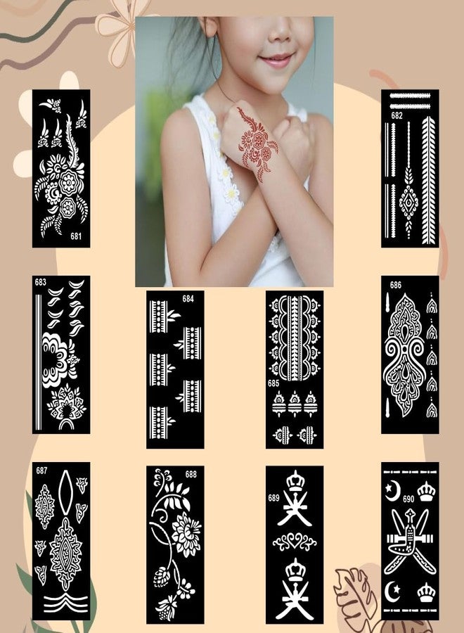 Komstec Traditional Finger Mehndi Stencil Combo for Bridesmaid and Party Look - Image 4