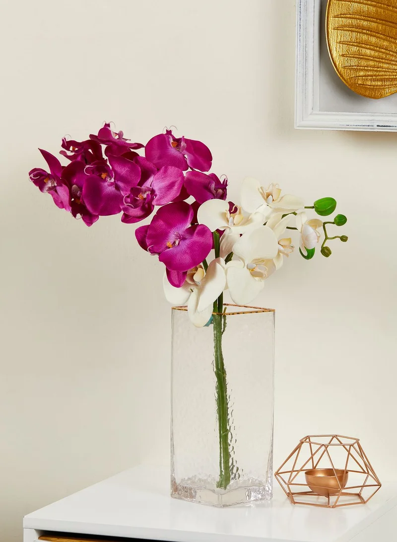 Noire Edit Gold Rim Glass Vase