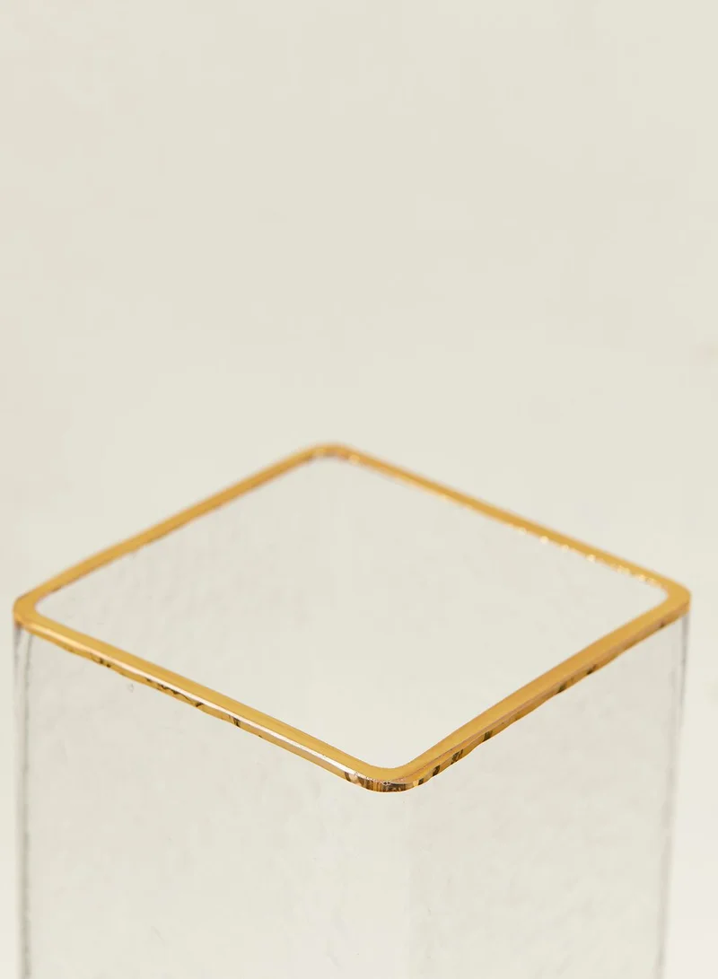 Noire Edit Gold Rim Glass Vase