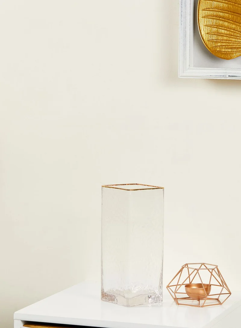 Noire Edit Gold Rim Glass Vase