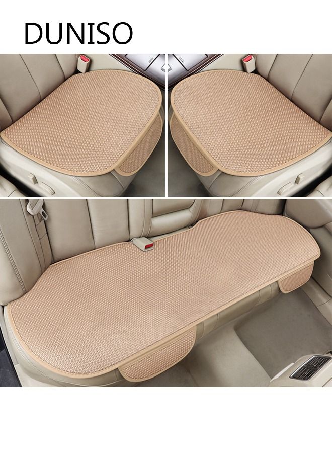 DUNISO 3PCS Auto Breathable Universal Four Seasons Car Seat Covers Luxury Include Front Car Seat Protector and Rear Car Seat Cushion Compatible with 95% Vehicle Fit for Cars Truck SUV or Vans - Image 1