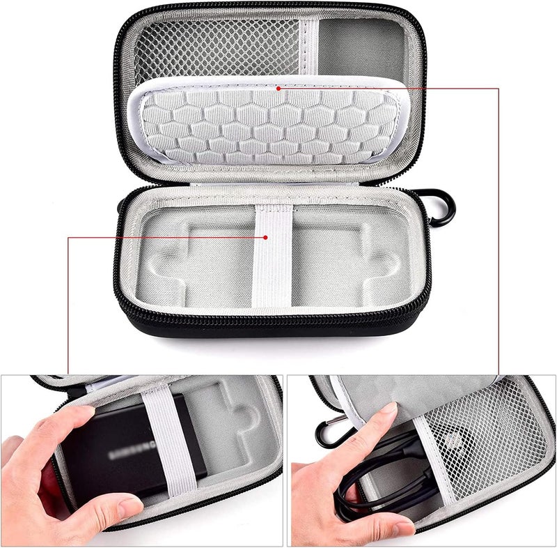 PAIYULE Case Compatible with Samsung T7/ T7 Touch Portable SSD 1TB 2TB 500GB USB 3.2 External Solid State Drive, Travel Carrying Storage Organizer Fits for USB Cables and More Accessories (Black) - Image 2