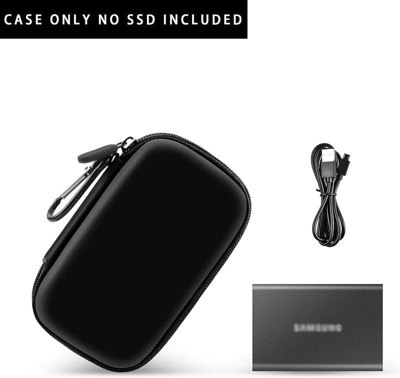 PAIYULE Case Compatible with Samsung T7/ T7 Touch Portable SSD 1TB 2TB 500GB USB 3.2 External Solid State Drive, Travel Carrying Storage Organizer Fits for USB Cables and More Accessories (Black) - Image 4