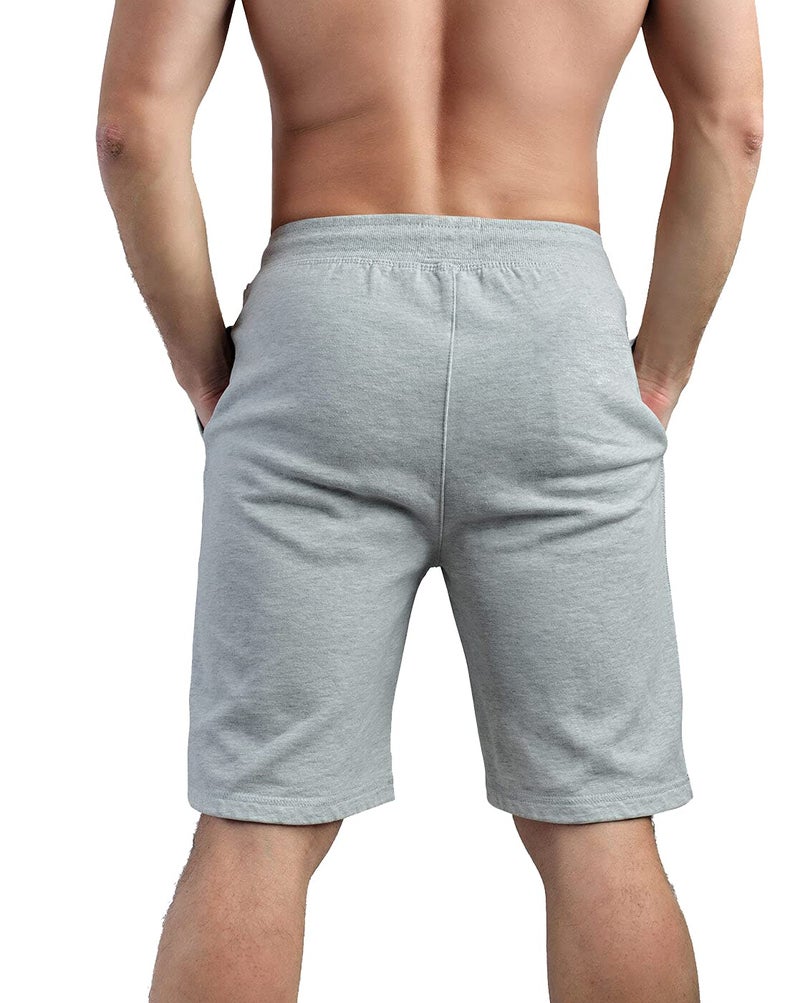 hotfits Men's Grey Cotton Gym Regular Shorts-Hard-L - Image 3