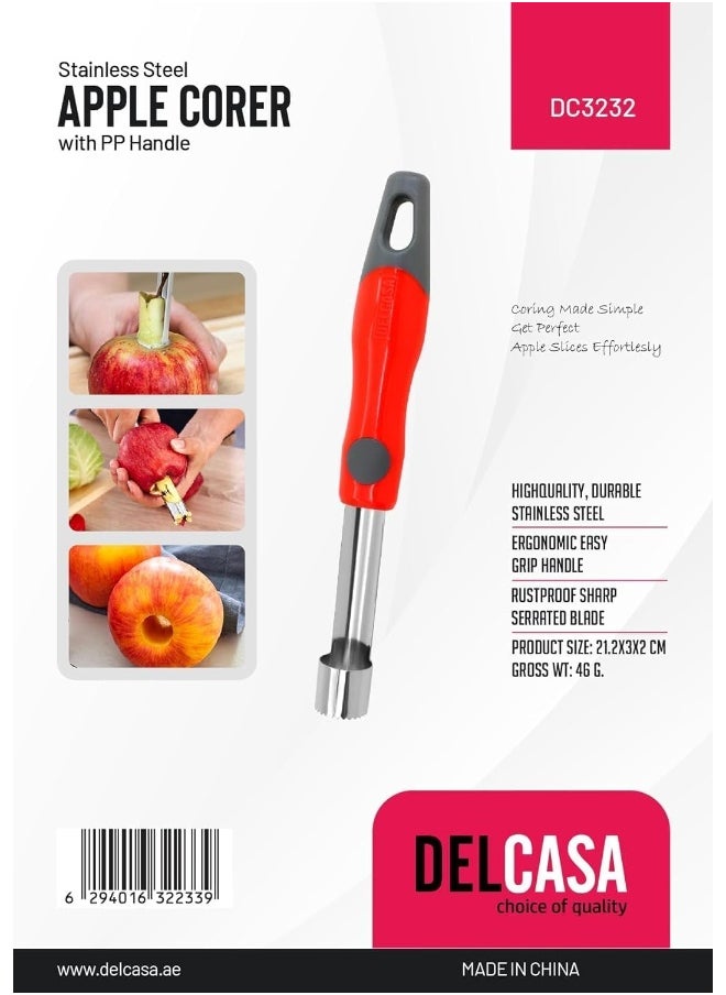 DELCASA Delcasa DC3232 Apple Corer with Stainless Steel Head, Silver/Red  - Image 5
