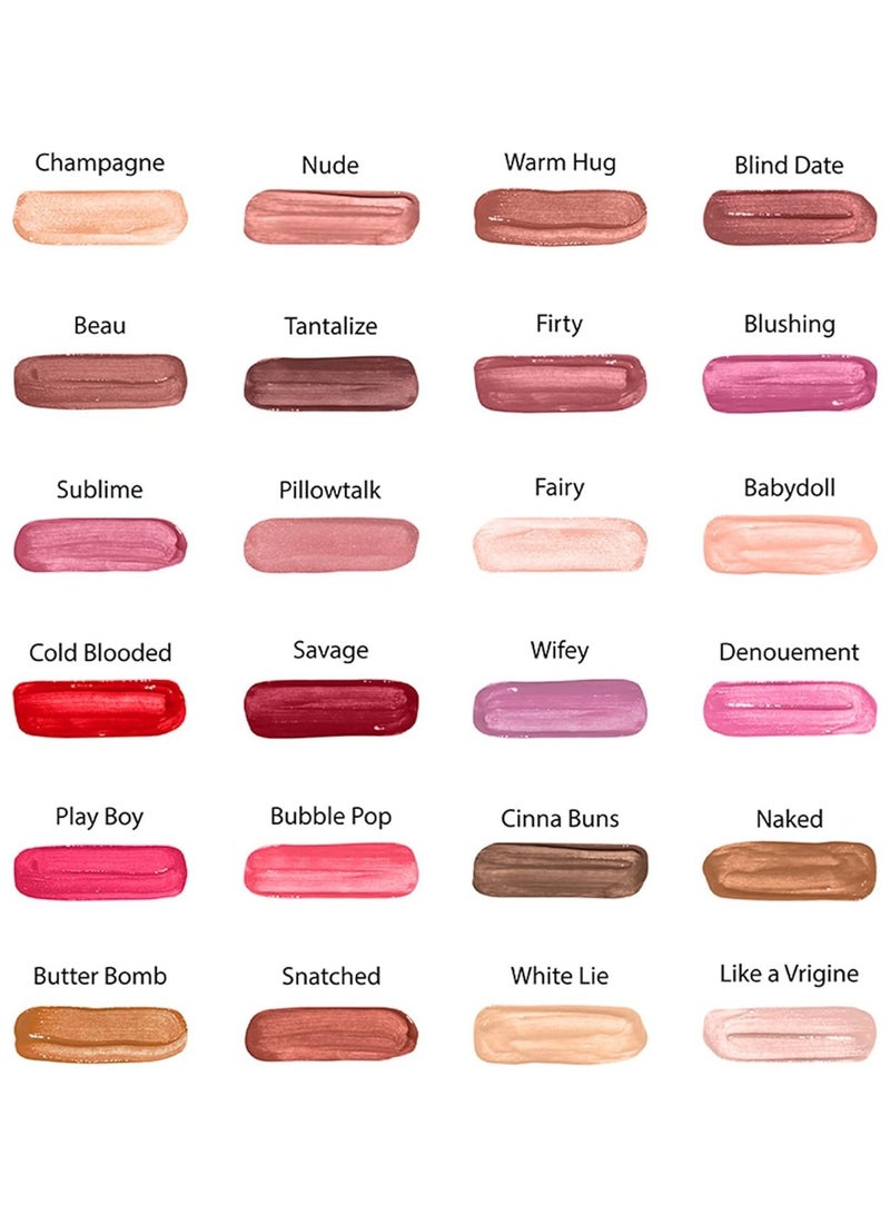 Ruby Kisses Lip Gloss Butter Bomb Gloss Non-Sticky Lip Gloss Vitamin E Natural Nude Lip Makeup - 7.8mL (0.26 US fl.oz) (Blind Date)  - Image 2