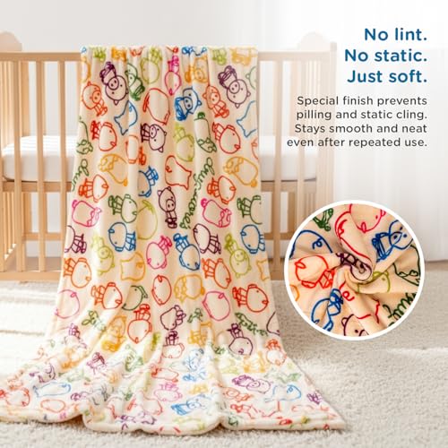 Mee Mee Soft Single Layer Lightweight Flannel Baby Blanket with Pig Family Printed - Comfort and Warmth for Newborns (75 cm x 100 cm) 0-12 Months (Multicolor) - Image 4