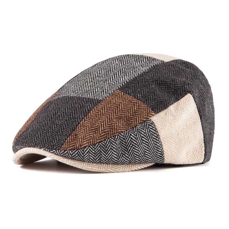 LADYBRO Herringbone Tweed Cap Winter Hat for Men Sombrero(Patchwork 01, L/XL, 7 5/8) - Image 4