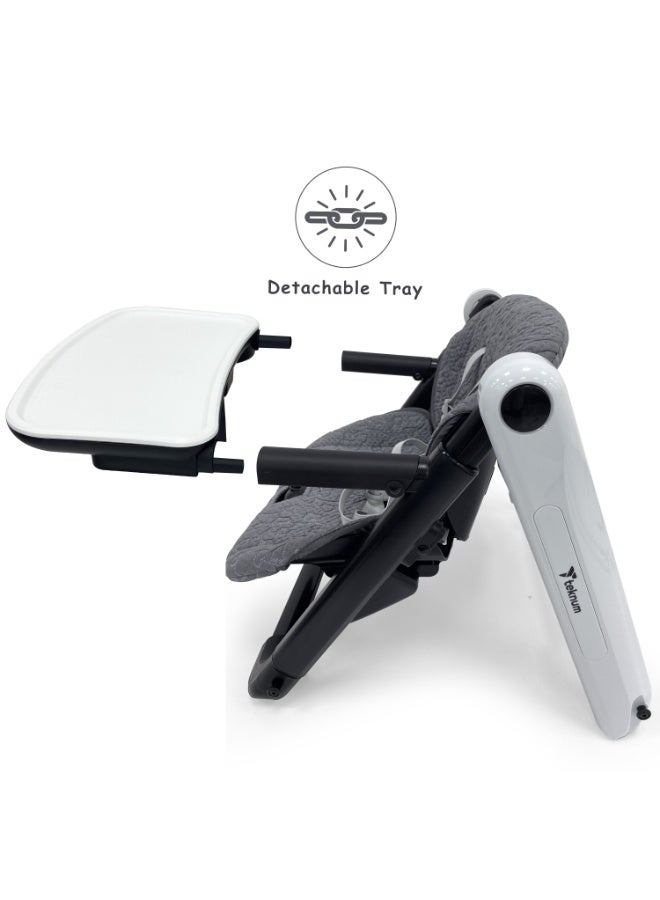 Teknum 3-IN-1 Kids Foldable Dining Booster Chair - Grey - Image 5
